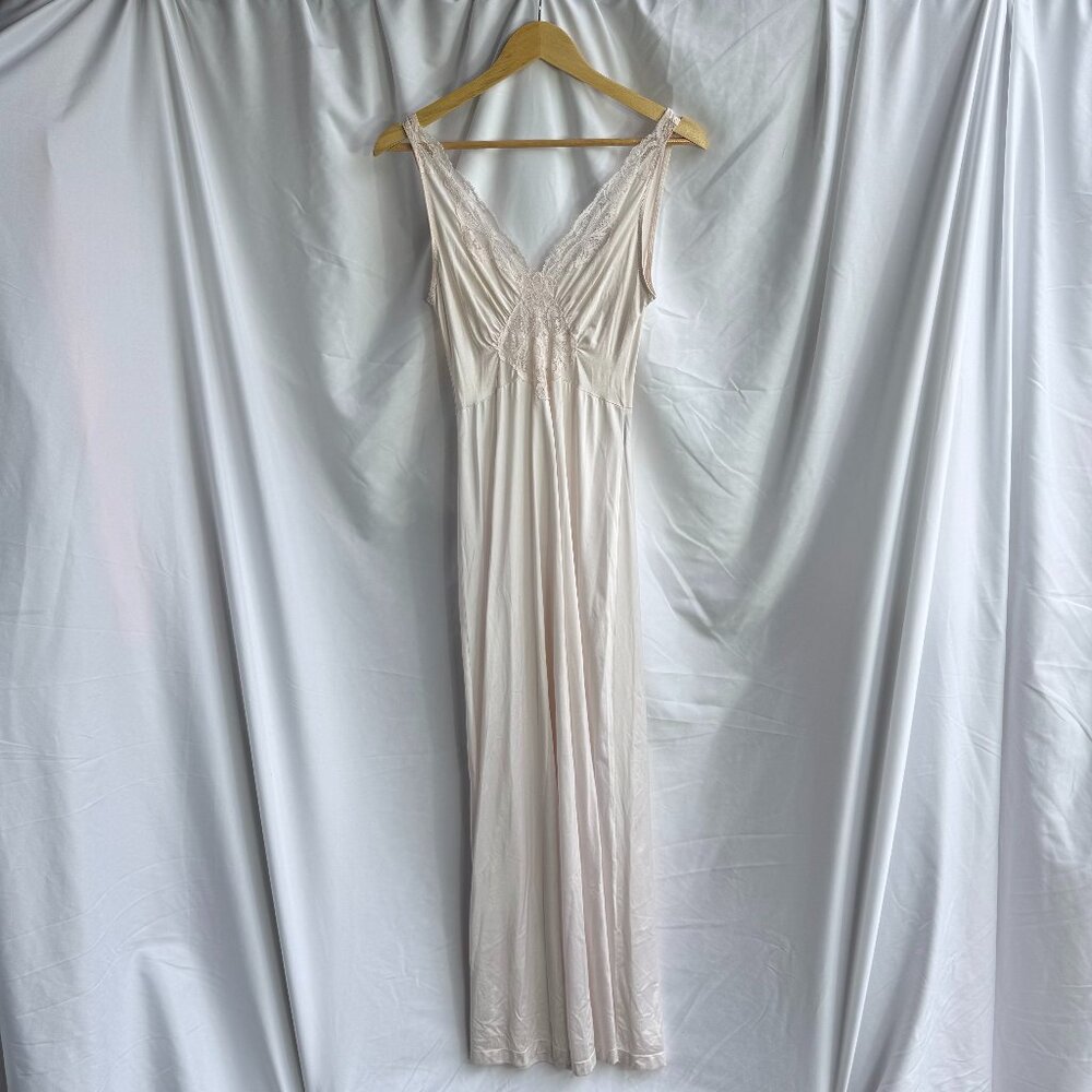 Vintage Famous Bodies Lace Slip Dress | Sheer Maxi | Made in USA